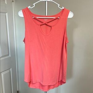 Pink Sleeveless Cut Out Tank Top